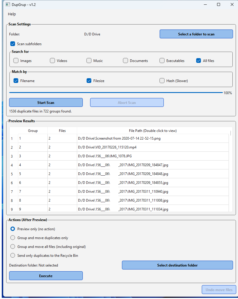 DupGrup screenshot 1