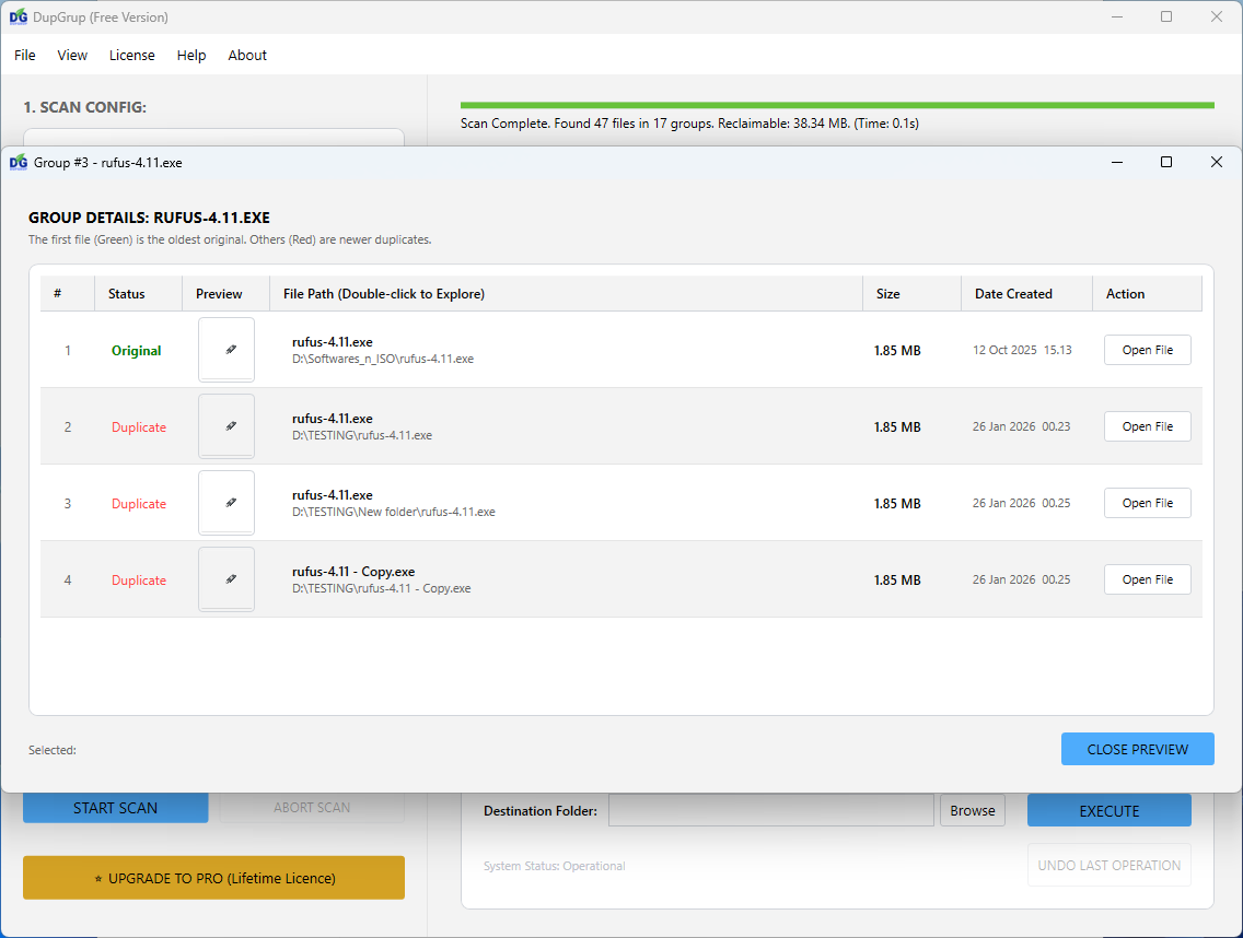 DupGrup screenshot 2